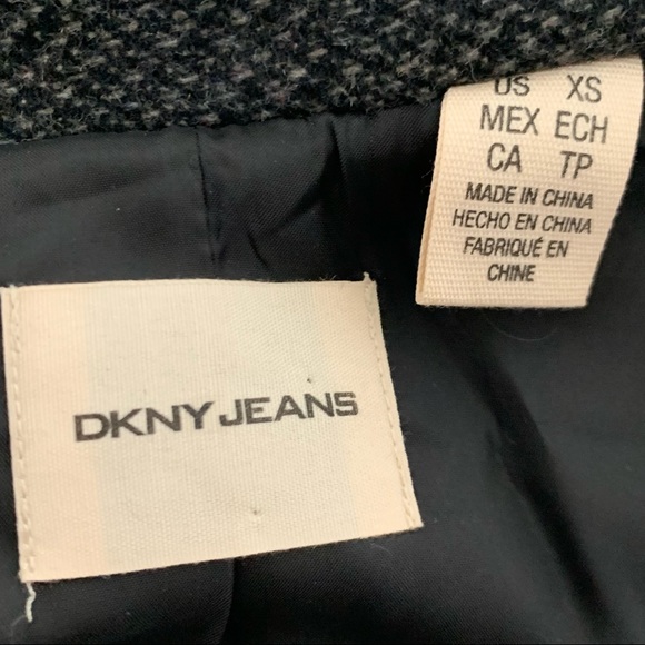DKNY Jeans Moto Jacket XS Black Dark Grey - Picture 11 of 12